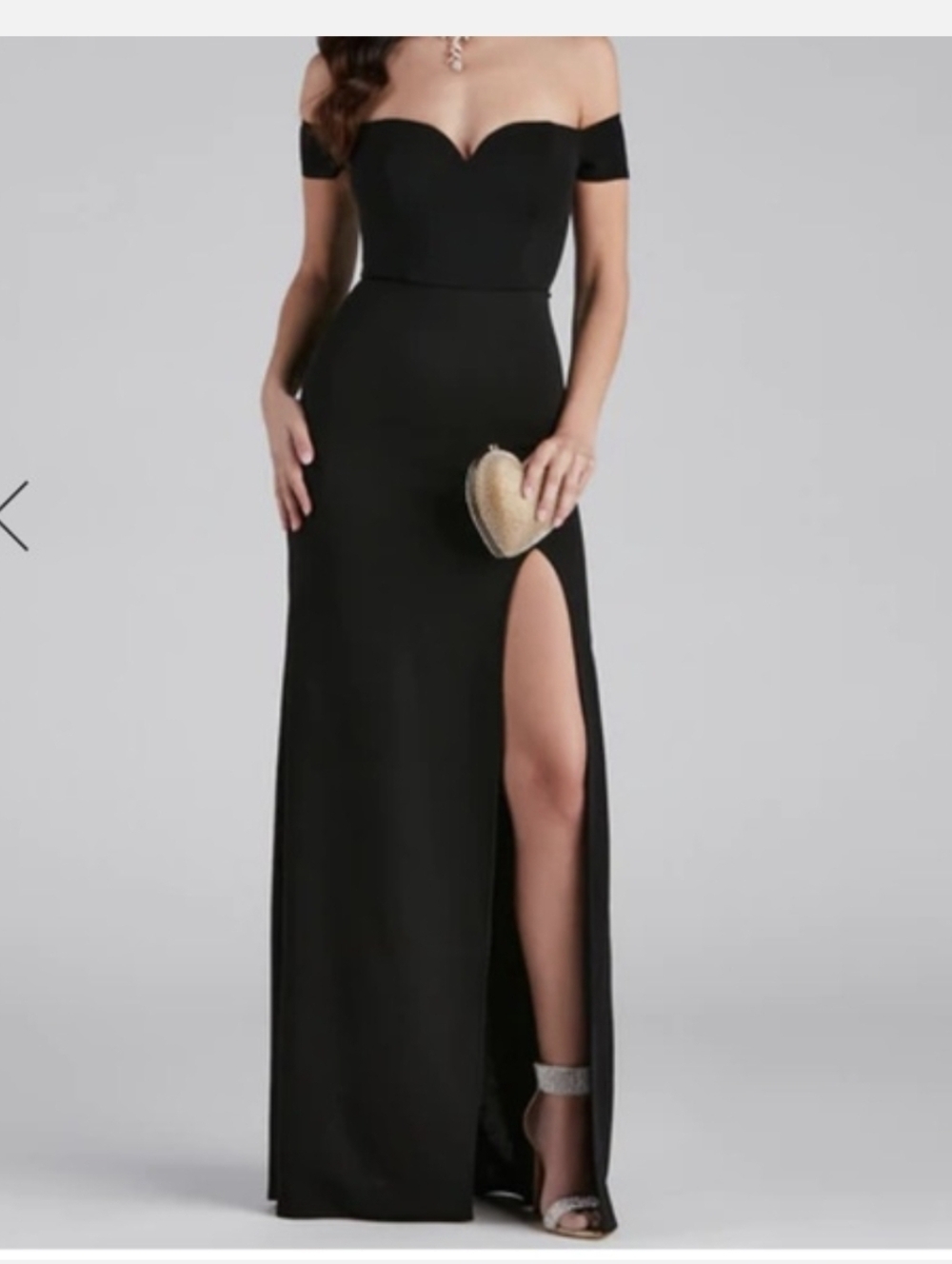 NWT Elegant Black Off-Shoulder Maxi Dress